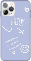 Voor iPhone 11 Pro Geniet van Emoticon Hartvormig Patroon Kleurrijk Frosted TPU Telefoon Beschermhoes (Lichtpaars)