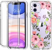 Voor iPhone 11 C Style Pattern PC + TPU + PET Screen Protection IMD Craft Case (Floral)