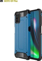 Voor Motorola Moto G9 Plus Magic Armor TPU + PC combinatiehoes (blauw)