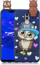 Voor Huawei Mate 20 Lite schokbestendige cartoon TPU beschermhoes (blauwe uil)