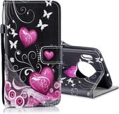 Voor Huawei Mate 30 Gekleurde Tekening Patroon Horizontale Flip PU Lederen Case met Houder & Kaartsleuven & Portemonnee & Lanyard (Hartje)