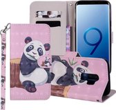 Panda Pattern Gekleurde Tekening Horizontale Leren Flip Case voor Galaxy S9 +, met Houder & Kaartsleuven & Portemonnee & Lanyard