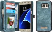 CaseMe voor Galaxy S7 / G930 multifunctionele lederen billfold met afneembare magnetische pc-achterkant beschermhoes & 10 kaartsleuven & 3 geldsleuven & 2 fotolijsten & 1 ritsportemonnee & 3 