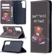 Voor Samsung Galaxy S30 Gekleurde Tekening Patroon Onzichtbare Magnetische Horizontale Flip PU Lederen Case met Houder & Kaartsleuven & Portemonnee (Beer)