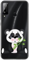 Voor Huawei Honor Play 4T schokbestendig geverfd transparant TPU beschermhoes (bamboe panda)