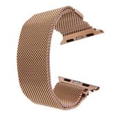 Voor Apple Watch 38 mm Milanese Loop magnetische roestvrijstalen horlogeband (roségoud)