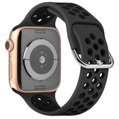 Tweekleurige siliconen horlogeband voor Apple Watch Series 6 & SE & 5 & 4 40 mm / 3 & 2 & 1 38 mm (grijs zwart)