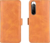 Sony Xperia 10 II Hoesje - Mobigear - Slim Magnet Serie - Kunstlederen Bookcase - Cognac - Hoesje Geschikt Voor Sony Xperia 10 II