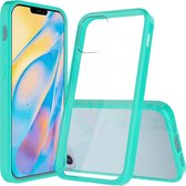 Apple iPhone 12 Mini Hoesje - Mobigear - Crystal Serie - Hard Kunststof Backcover - Transparant / Turquoise - Hoesje Geschikt Voor Apple iPhone 12 Mini