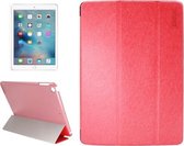 ENKAY voor iPad 2017 Zijden textuur + plastic bodembehuizing Horizontale flip lederen tas met houder en slaap- / wekfunctie (rood)