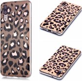 Voor Huawei P20 Plating Marble Pattern Soft TPU beschermhoes (Leopard)