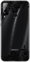 Voor Huawei Honor Play 4T schokbestendig geverfd transparant TPU beschermhoes (kanten bloem)