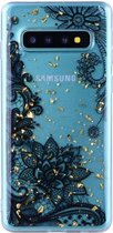 Cartoon patroon goudfolie stijl Dropping Glue TPU zachte beschermhoes voor Galaxy Note 8 (zwart kant)