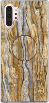 3D Marble Soft Silicone TPU Case Cover Bracket voor Galaxy Note10 + (bruin)