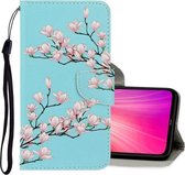 Voor Xiaomi Redmi Note 8 3D Gekleurde Tekening Horizontale Flip PU Lederen Case met Houder & Kaartsleuven & Portemonnee (Magnolia)