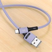 USAMS US-SJ436 U52 2A USB-C naar USB-datakabel, kabellengte: 1m (paars)