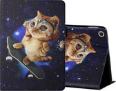 Voor Huawei Honor Pad 6 / X6 & Enjoy 2 & MatePad T10 / T10S Gekleurde Tekening Horizontale Flip Leren Case met Houder & Kaartsleuven (Skateboard Kat)