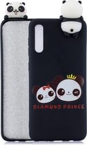 Voor Galaxy A50 schokbestendige cartoon TPU beschermhoes (twee panda's)