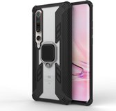 Voor Xiaomi Mi 10 Pro schokbestendige pc + TPU beschermhoes met ringhouder (zwart)