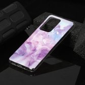 Voor Galaxy S20 Ultra Marble Pattern Soft TPU beschermhoes (paars)