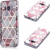 Voor Galaxy S8 Plating Marble Pattern Soft TPU beschermhoes (roze)