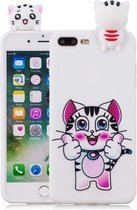 Voor iPhone 7 Plus / 8 Plus schokbestendig Cartoon TPU beschermhoes (kat)