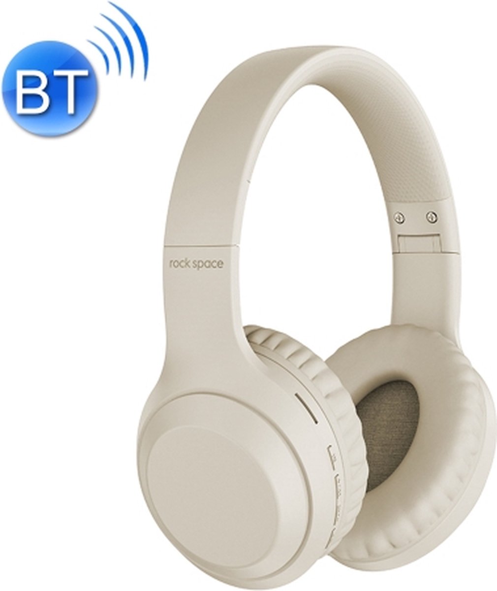 ROCK Space O2 HiFi Bluetooth 5.0 draadloze headset met microfoon, ondersteuning voor TF-kaart (wit)