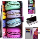 Voor Samsung Galaxy S21 5G Gekleurde Tekening Cross Textuur Horizontale Flip PU Lederen Case met Houder & Kaartsleuven & Portemonnee & Lanyard (Kleurrijke Laagcake)