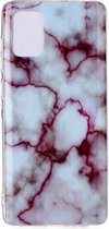 Voor Galaxy A51 Marble Pattern Soft TPU beschermhoes (rood)