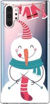 Voor Galaxy Note10 Pro Trendy Cute Christmas Patterned Clear TPU beschermhoes (Sock Snowman)