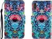 Voor Galaxy M11 Gekleurde tekening Horizontale flip lederen tas met houder & kaartsleuf & portemonnee (Mandala)