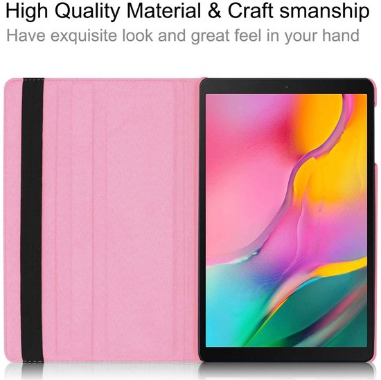 Geschikt voor Samsung Gallaxy Tab A7 10.4 Hoes bookcase - (2020/2022) - 360 draaibare - LIcht Rose