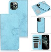 Voor iPhone 12 mini KLT888-2 Retro 2 in 1 afneembare magnetische horizontale flip TPU + PU lederen tas met houder & kaartsleuven & fotolijst & portemonnee (hemelsblauw)