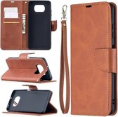 Voor Xiaomi Poco X3 Retro Lamsvacht Textuur Pure Kleur Horizontale Flip PU Lederen Case met Houder & Kaartsleuven & Portemonnee & Lanyard (Bruin)