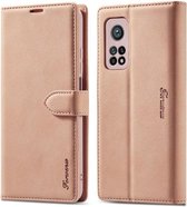 Voor Geschikt voor Xiaomi Mi 10T Pro Forwenw F1 Serie Mat Sterk Magnetisme Horizontale Flip Leren Case met Houder & Kaartsleuven & Portemonnee & Fotolijst (Rose Goud)