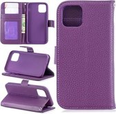 Voor iPhone 11 Pro Lychee Texture Horizontale Flip Leren Case met Houder & Kaartsleuven & Portemonnee & Fotolijst (paars)