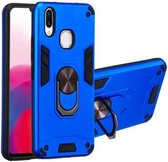 Voor vivo X21 2 in 1 Armor Series PC + TPU beschermhoes met ringhouder (donkerblauw)