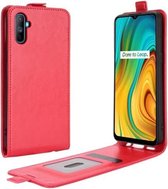 Voor OPPO Realme C3 zonder vingerafdruk R64 Texture Enkele verticale flip lederen beschermhoes met kaartsleuven en fotolijst (rood)