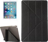 Voor iPad 9.7 (2018) & iPad 9.7 (2017) & iPad Air Silk Texture Horizontale vervorming Flip lederen hoes met drie-vouwbare houder (zwart)