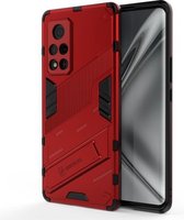 For Honor V40 Punk Armor 2 in 1 PC + TPU schokbestendig hoesje met onzichtbare houder (rood)