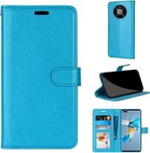 Voor Huawei Mate 40 Pro Pure Color Horizontale Flip PU lederen hoes met houder & kaartsleuven & portemonnee & fotolijst (blauw)
