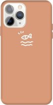 Voor iPhone 11 Pro Small Fish Pattern Colorful Frosted TPU telefoon beschermhoes (Coral Orange)