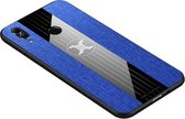 Voor Huawei Honor 10 Lite XINLI Stitching Cloth Textue Shockproof TPU beschermhoes (blauw)