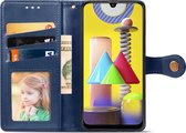 Samsung Galaxy M31 Hoesje - Mobigear - Snap Button Serie - Kunstlederen Bookcase - Blauw - Hoesje Geschikt Voor Samsung Galaxy M31