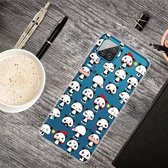 Voor Samsung Galaxy A12 schokbestendig geschilderd transparant TPU beschermhoes (mini panda)