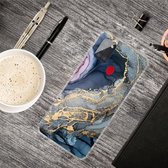 Voor Samsung Galaxy A21s marmeren schokbestendige TPU beschermhoes (abstract goud)