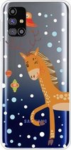 Voor Samsung Galaxy M31s Trendy Cute Christmas Patterned Case Clear TPU Cover Phone Cases (Stag Deer)