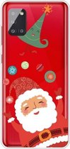 Voor Samsung Galaxy A51 5G Trendy Leuke Kerst Patroon Case Clear TPU Cover Telefoon Gevallen (Bal Kerstman)