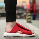 Mesh ademende lichtgewicht comfortabele trend pantoffels voor heren (kleur: rood maat: 39)