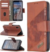 Voor xiaomi redmi 7a bijpassende kleur krokodil textuur horizontale flip pu lederen tas met portemonnee & houder & kaartsleuven (bruin)